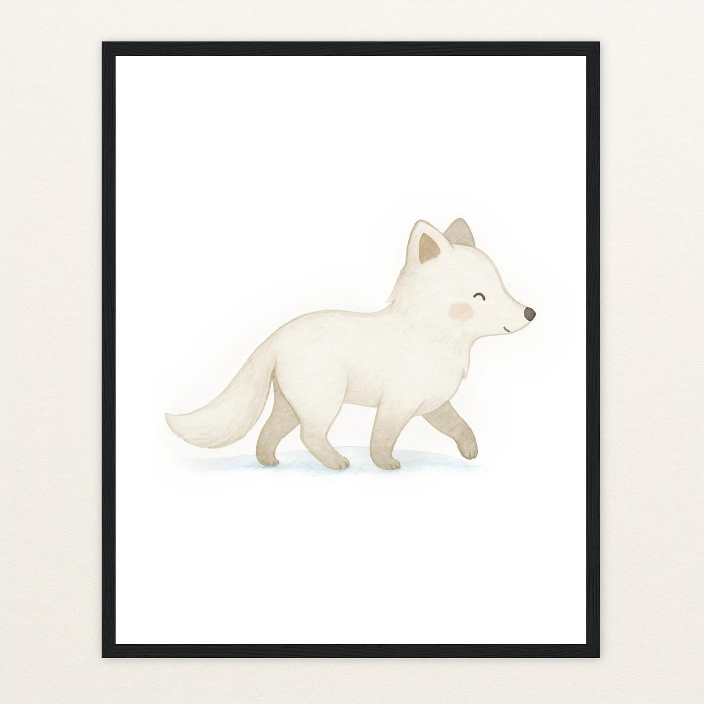 Pino der Polarfuchs Poster mit Holzrahmen von tinylearner