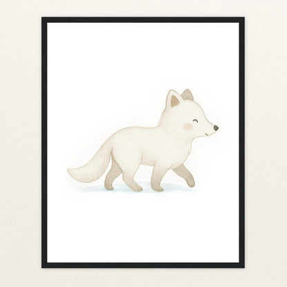 Pino der Polarfuchs Poster mit Holzrahmen von tinylearner