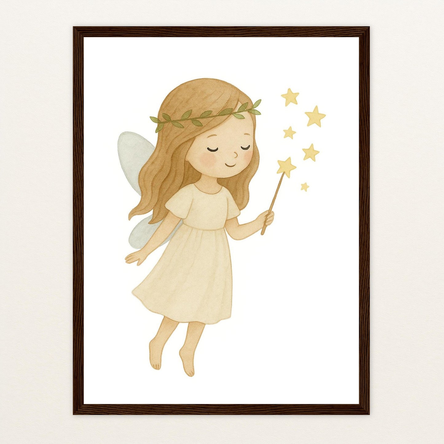 Fina die Fee Poster mit Holzrahmen von tinylearner