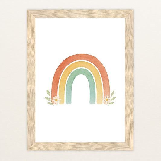 Regenbogen Poster mit Holzrahmen von tinylearner