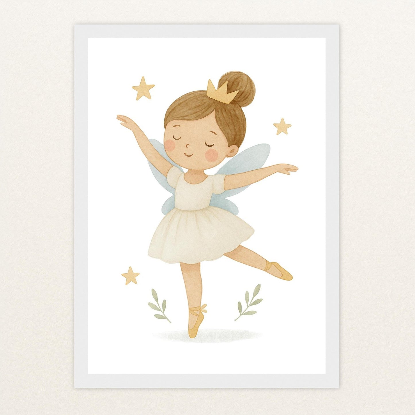 Fina die Fee - Motiv: "Ballett" Poster mit Holzrahmen von tinylearner