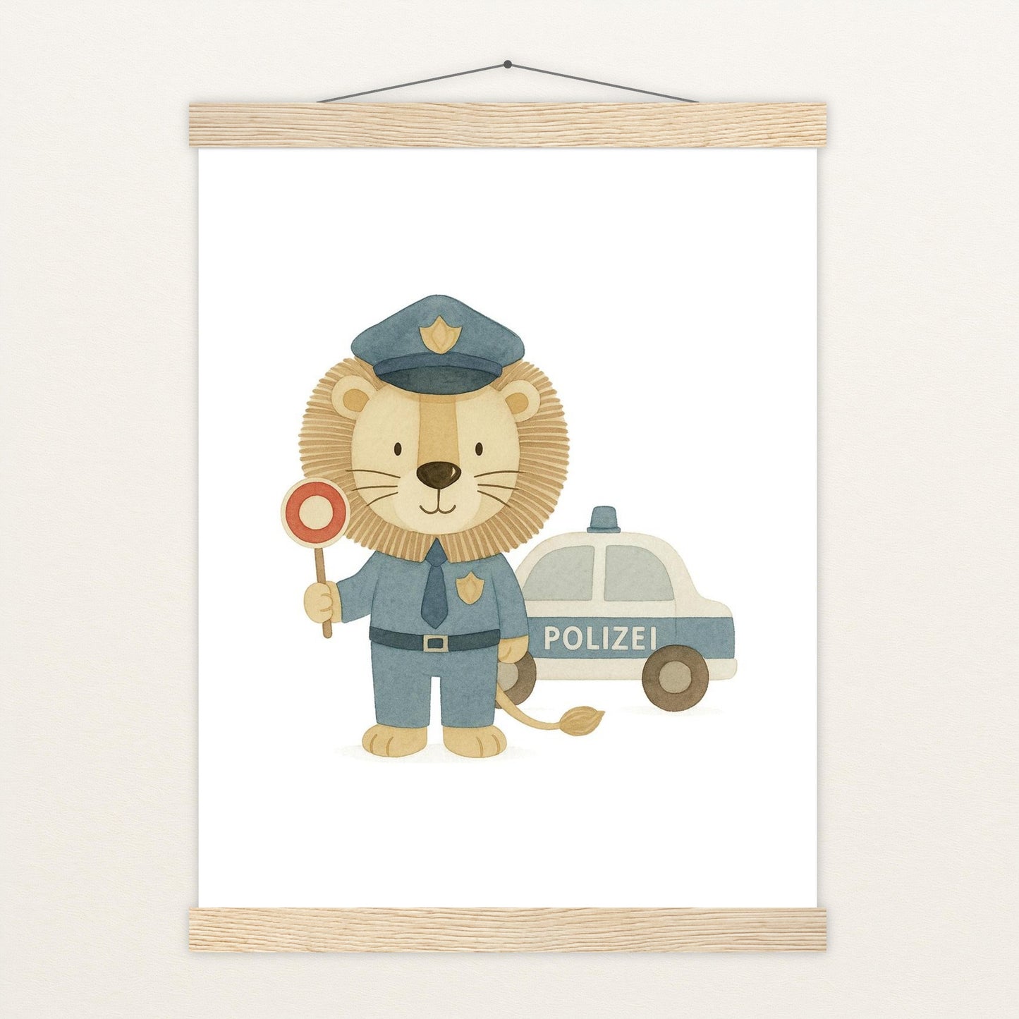 Leo der Löwe - Motiv: "Polizei" Poster mit Leisten von tinylearner