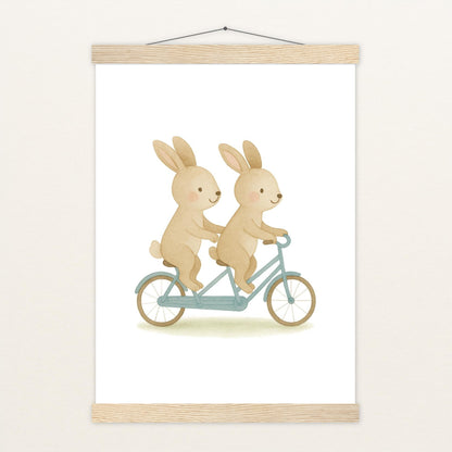 Holly der Hase - Motiv: "Tandem" Poster mit Leisten von tinylearner