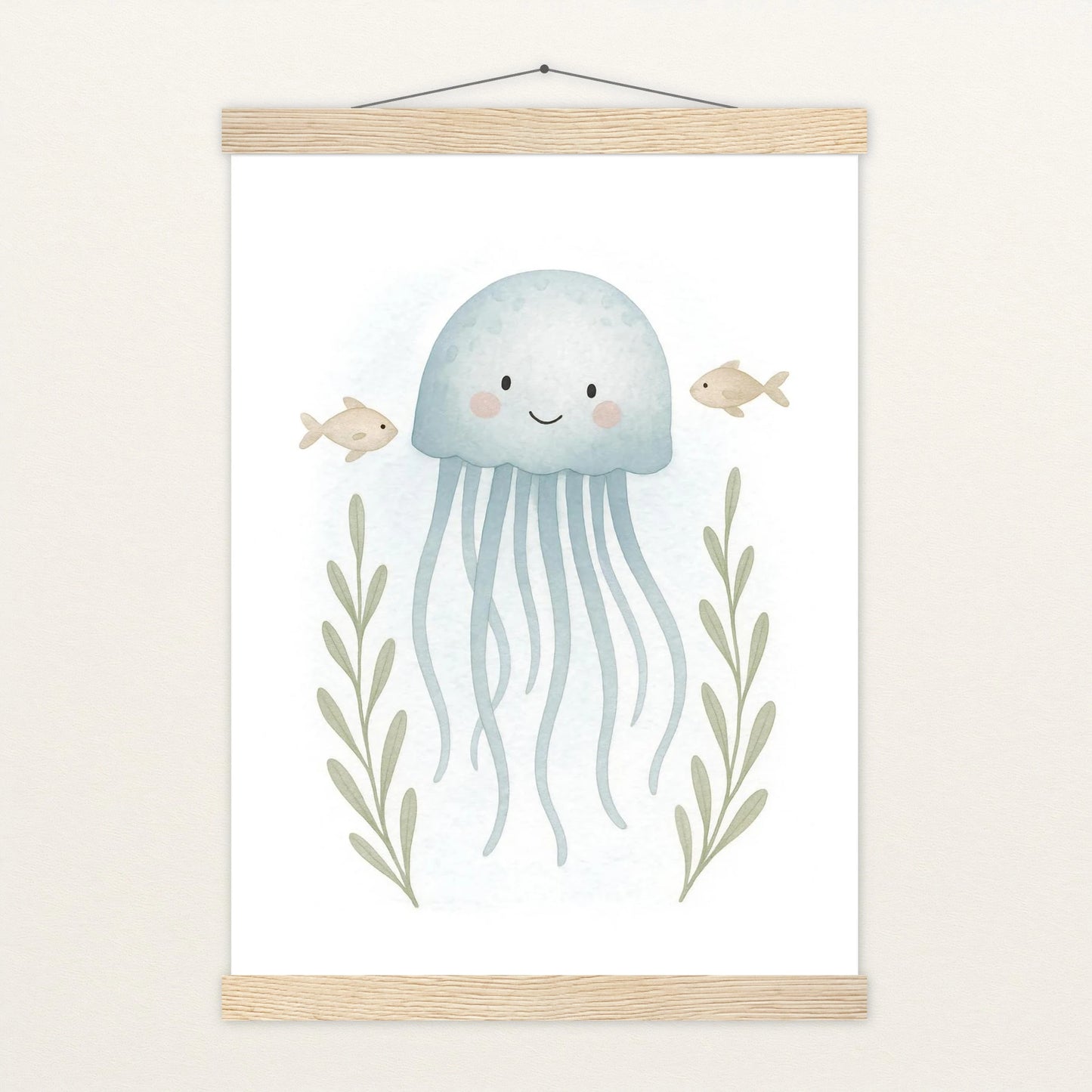 Quinn die Qualle Poster mit Leisten von tinylearner