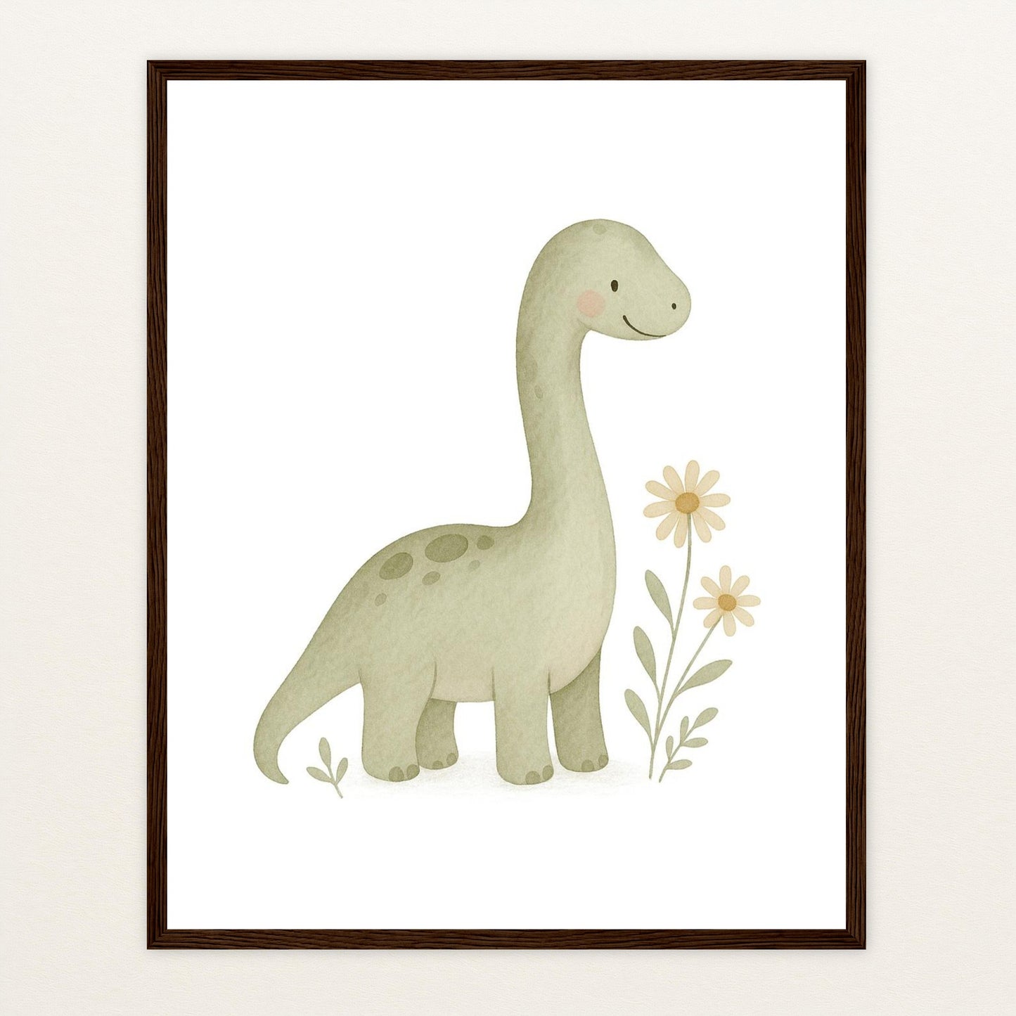Dinosaurier Brachiosaurus Poster mit Holzrahmen von tinylearner