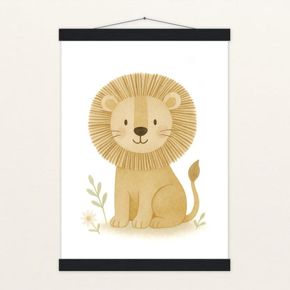 Leo der Löwe Poster mit Leisten von tinylearner