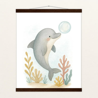 Dora der Delfin - Motiv: "Luftblase" Poster mit Leisten von tinylearner