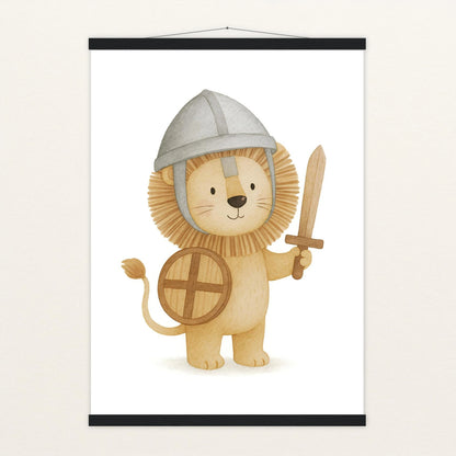 Leo der Löwe - Motiv: "Ritter" Poster mit Leisten von tinylearner