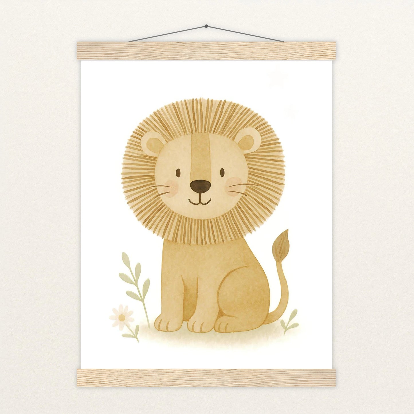 Leo der Löwe Poster mit Leisten von tinylearner