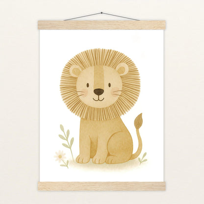 Leo der Löwe Poster mit Leisten von tinylearner