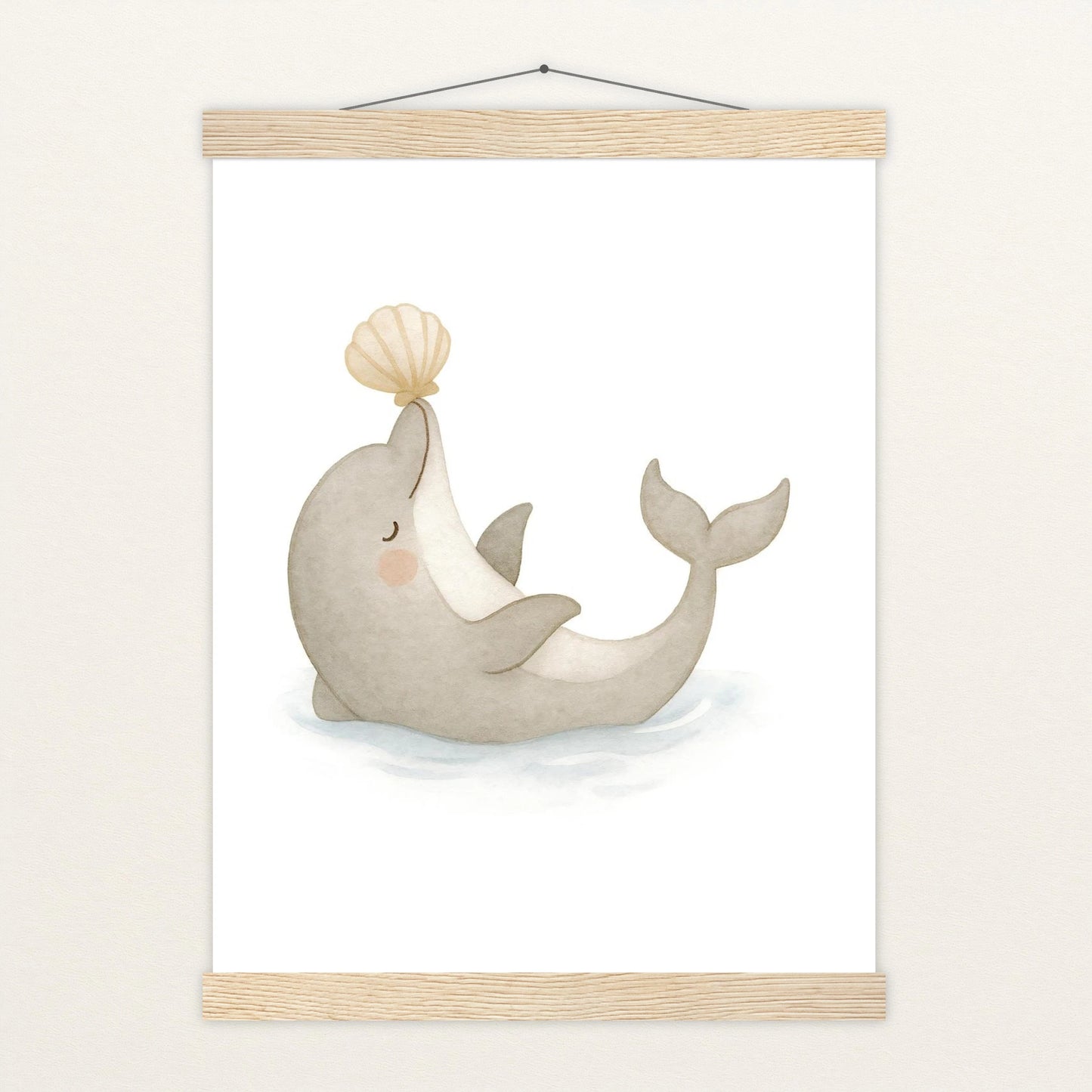 Dora der Delfin - Motiv: "Muschel" Poster mit Leisten von tinylearner