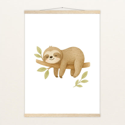 Fred das Faultier Poster mit Leisten von tinylearner