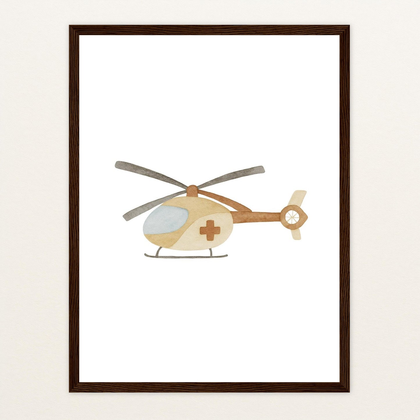 Rettungshubschrauber Poster mit Holzrahmen von tinylearner