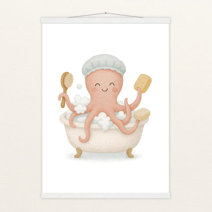 Tilli der Tintenfisch - Motiv: "Baden" Poster mit Leisten von tinylearner