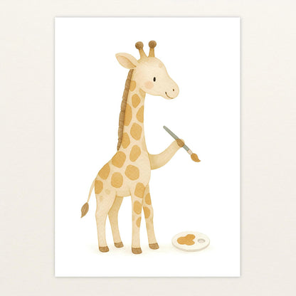 Greta die Giraffe - Motiv: "Malen" Poster von tinylearner