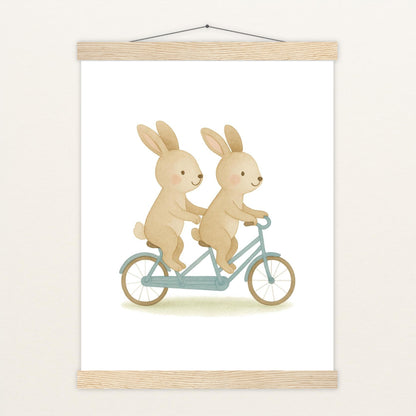 Holly der Hase - Motiv: "Tandem" Poster mit Leisten von tinylearner