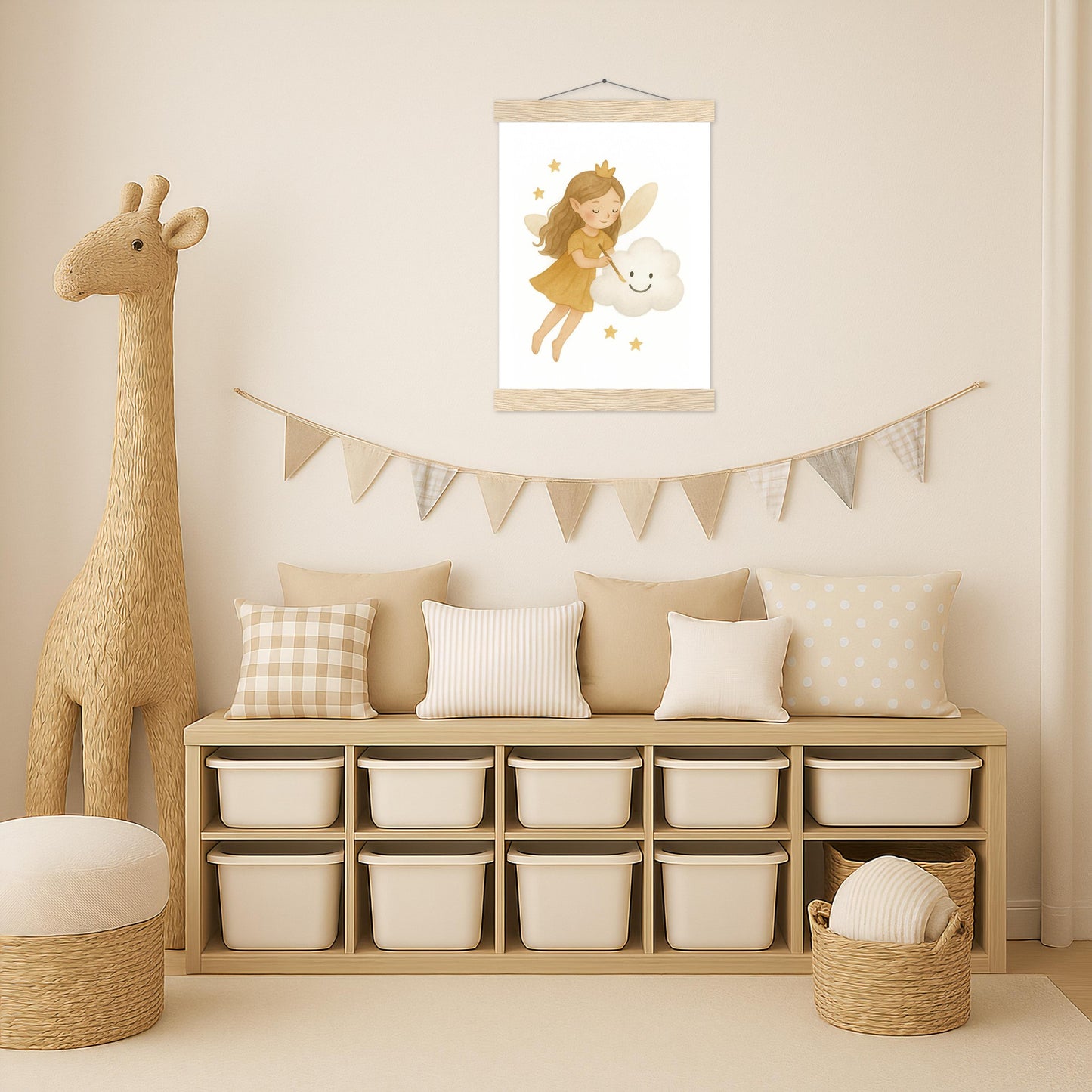 Fina die Fee - Motiv: "Wolke" Poster mit Leisten von tinylearner