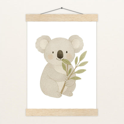 Kori der Koala - Motiv: "Eukalyptus" Poster mit Leisten von tinylearner