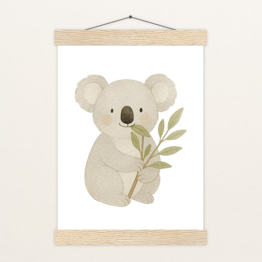 Kori der Koala - Motiv: "Eukalyptus" Poster mit Leisten von tinylearner