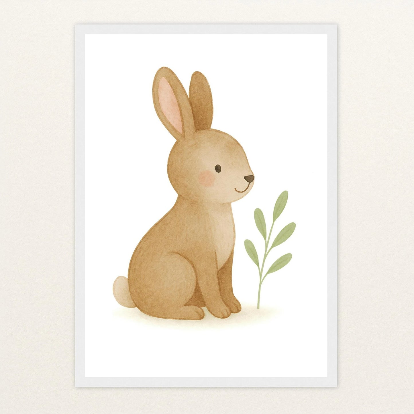 Holly der Hase Poster mit Holzrahmen von tinylearner