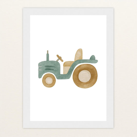 Traktor Poster mit Holzrahmen von tinylearner