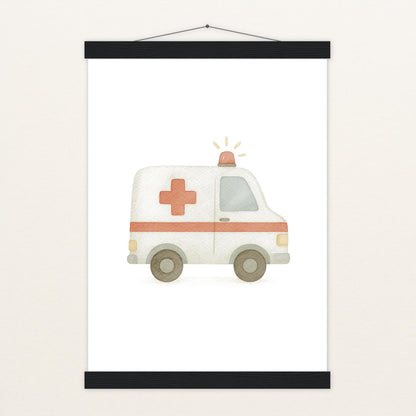 Krankenwagen Poster mit Leisten von tinylearner