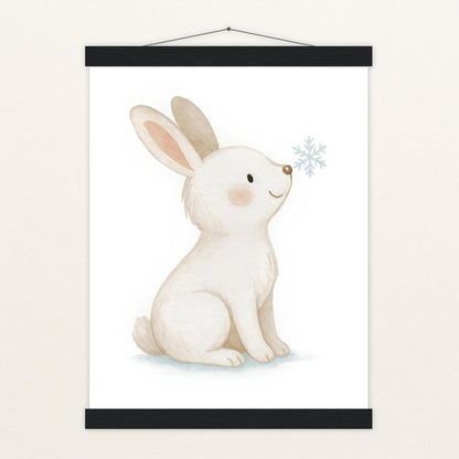 Sina der Schneehase Poster mit Leisten von tinylearner