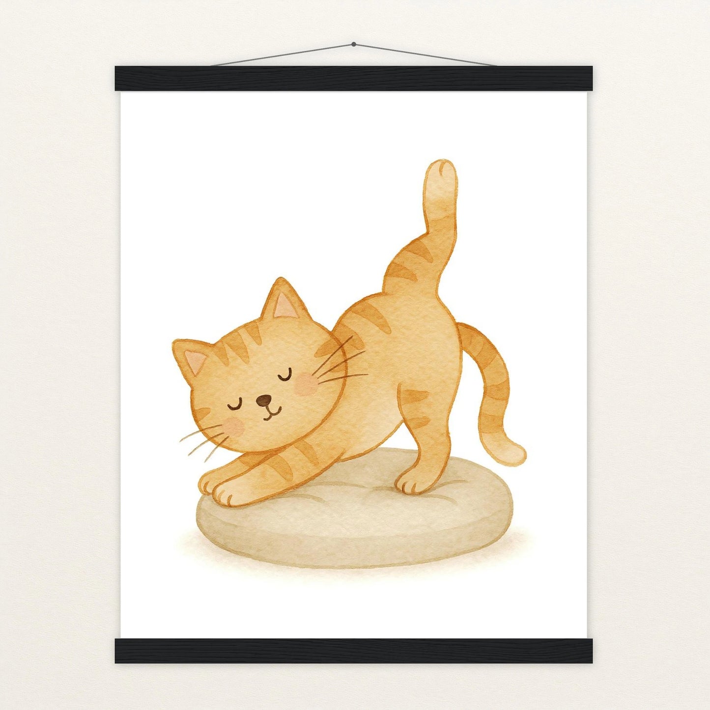 Kira die Katze - Motiv: "Yoga" Poster mit Leisten von tinylearner