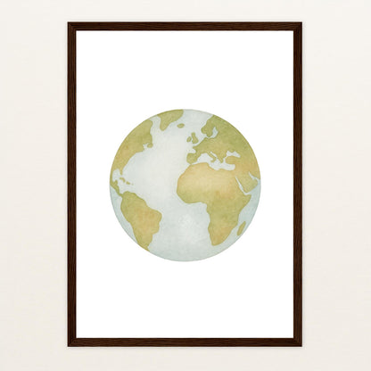 Erde Poster mit Holzrahmen von tinylearner
