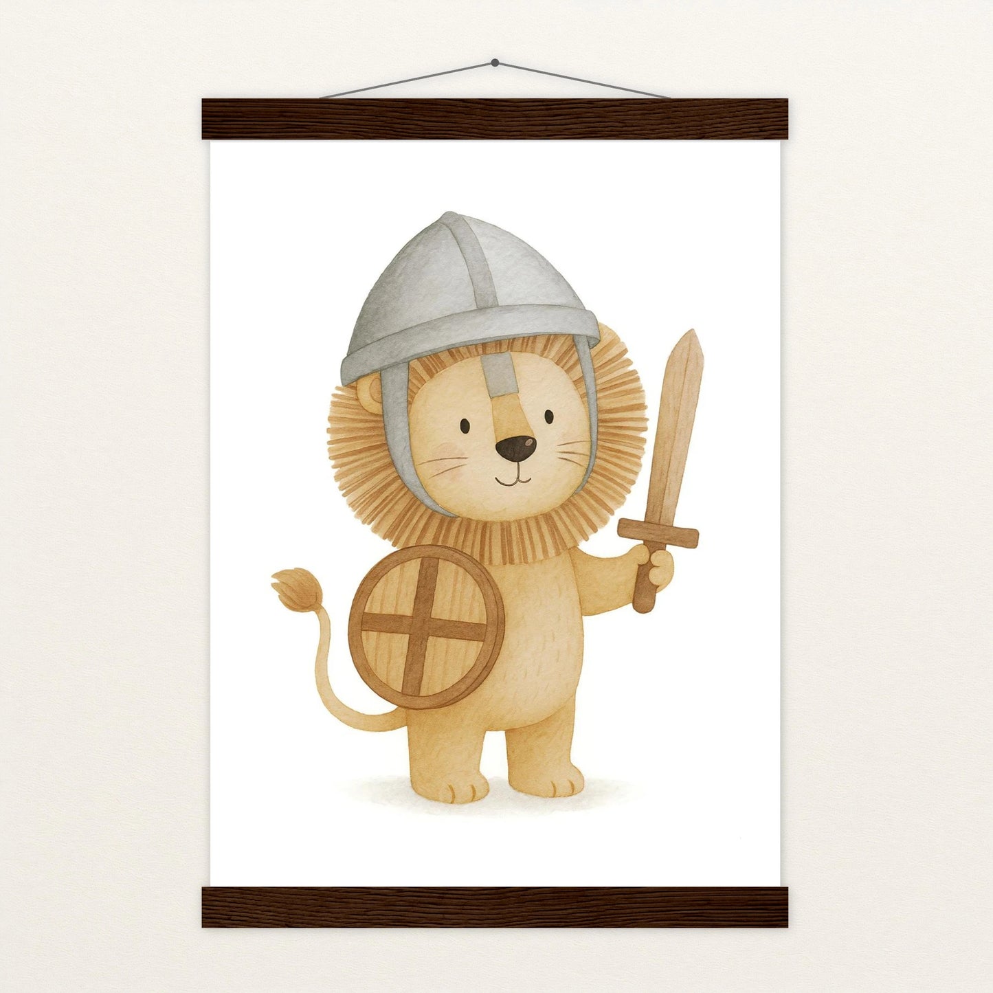 Leo der Löwe - Motiv: "Ritter" Poster mit Leisten von tinylearner