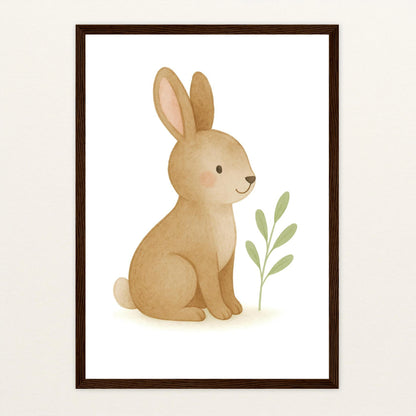 Holly der Hase Poster mit Holzrahmen von tinylearner