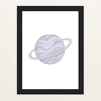 Planet Poster mit Holzrahmen von tinylearner