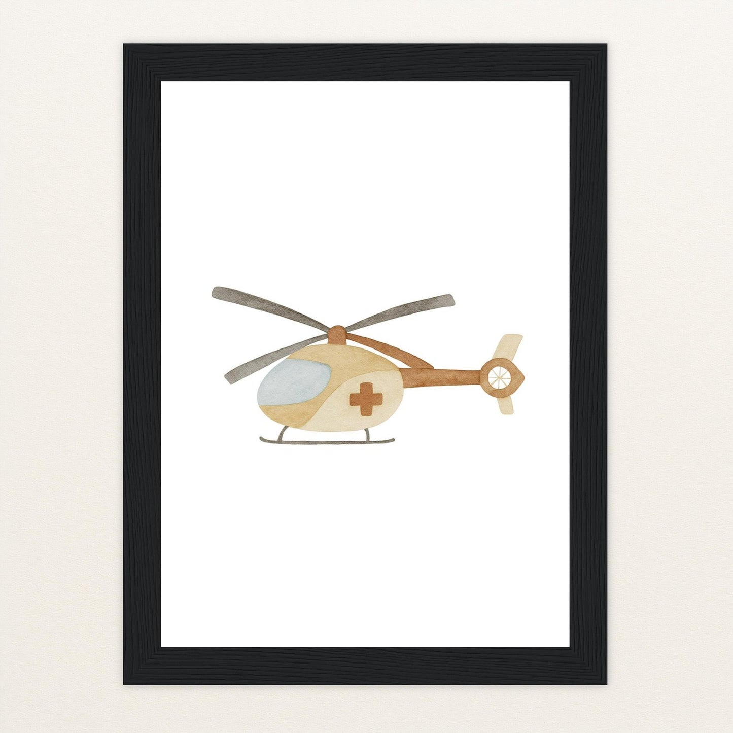 Rettungshubschrauber Poster mit Holzrahmen von tinylearner
