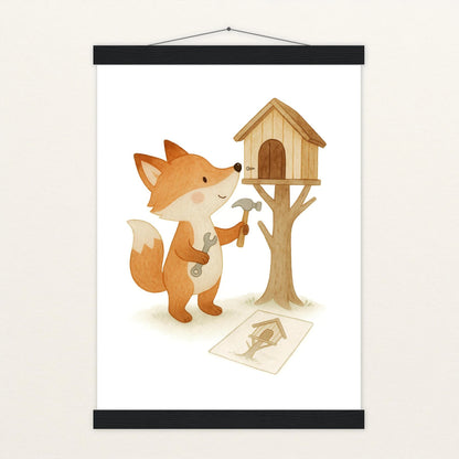 Finnegan der Fuchs - Motiv: "Baumhaus" Poster mit Leisten von tinylearner