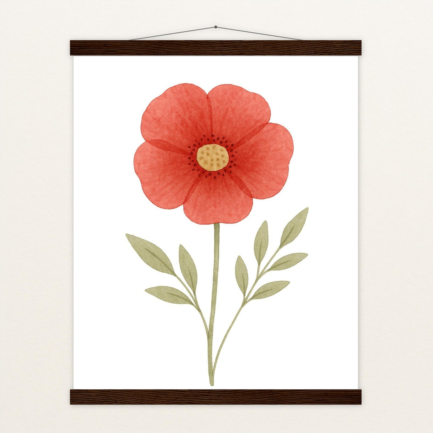 Mohnblume Poster mit Leisten von tinylearner