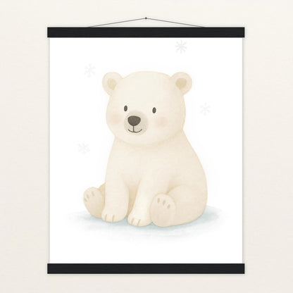 Pummel der Polarbär Poster mit Leisten von tinylearner