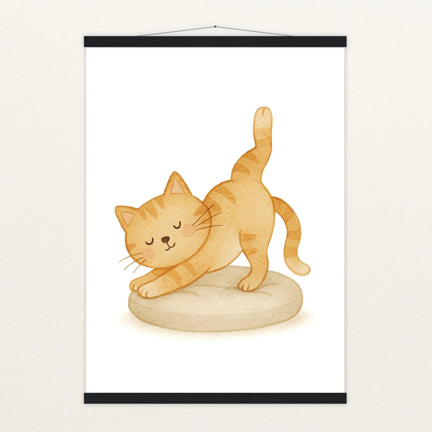 Kira die Katze - Motiv: "Yoga" Poster mit Leisten von tinylearner