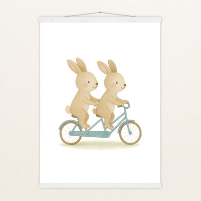 Holly der Hase - Motiv: "Tandem" Poster mit Leisten von tinylearner