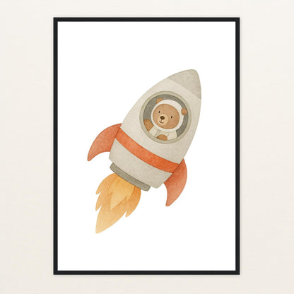 Balu der Bär - Motiv: "Rakete" Poster mit Holzrahmen von tinylearner
