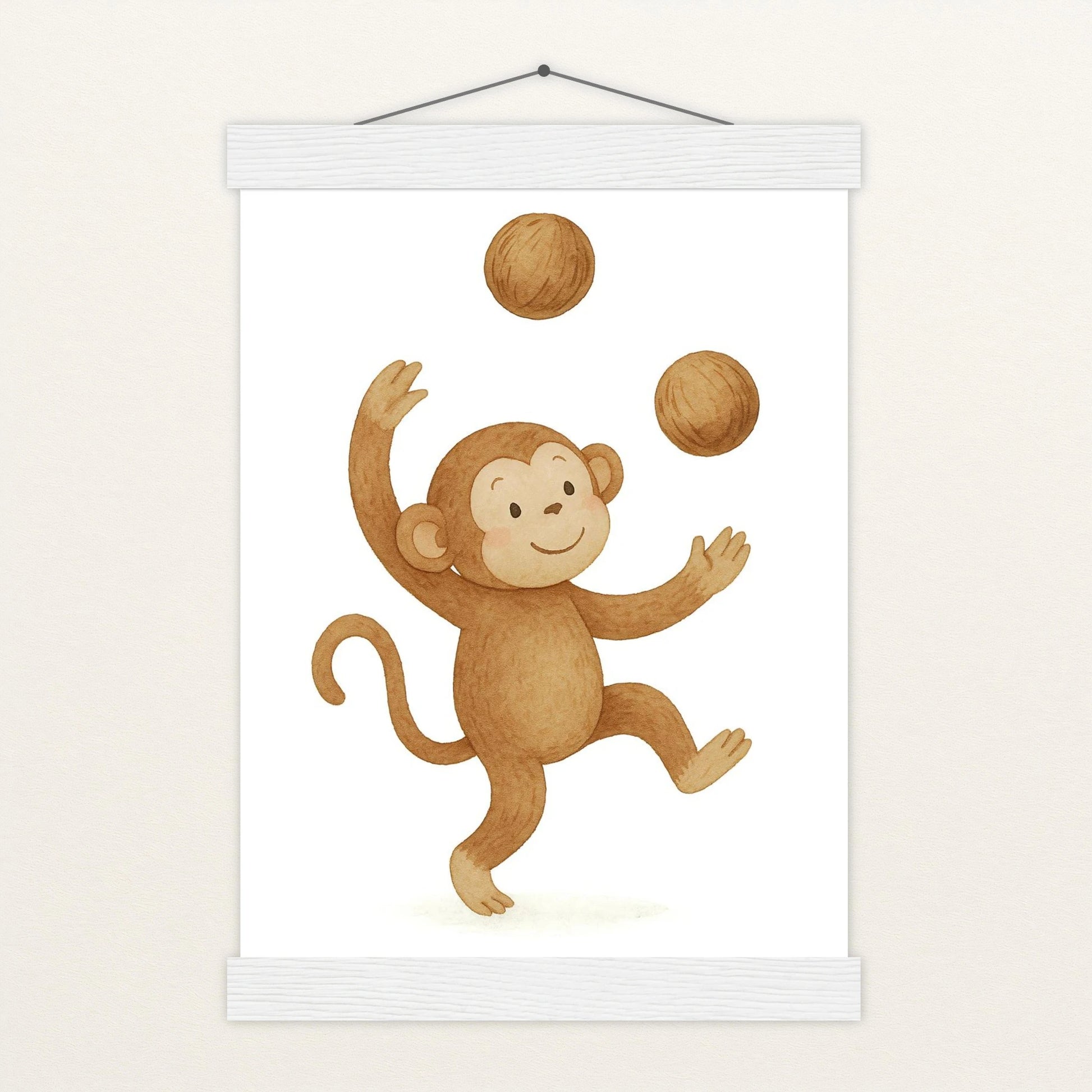 Aki der Affe - Motiv: "Kokosnuss" Poster mit Leisten von tinylearner
