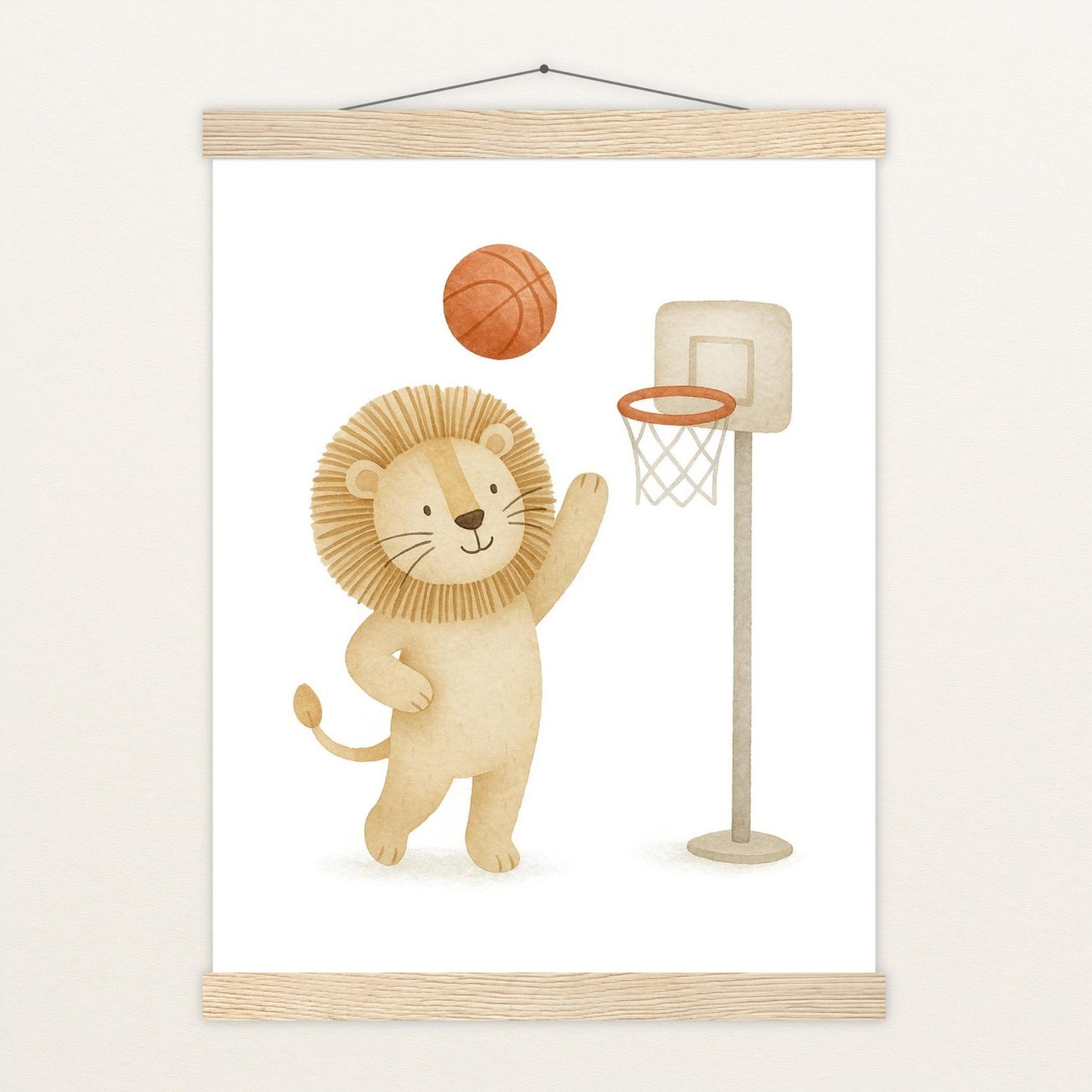 Leo der Löwe - Motiv: "Basketball" Poster mit Leisten von tinylearner