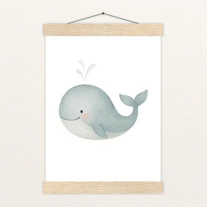 Willi der Wal Poster mit Leisten von tinylearner