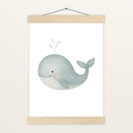 Willi der Wal Poster mit Leisten von tinylearner