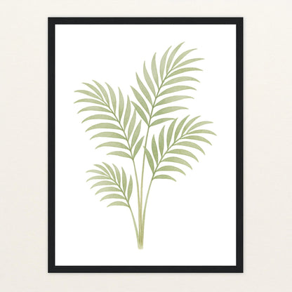 Howea-Blatt Poster mit Holzrahmen von tinylearner
