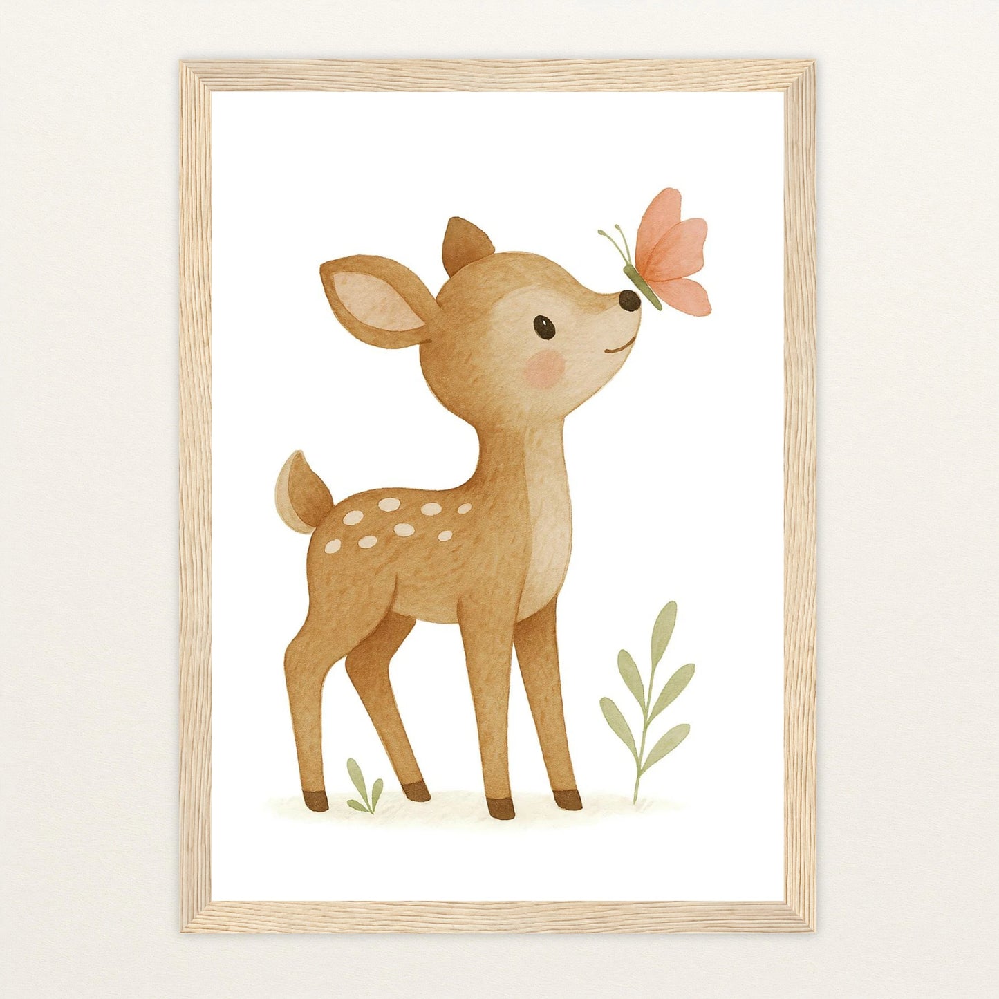 Ria das Reh - Motiv: "Schmetterling" Poster mit Holzrahmen von tinylearner