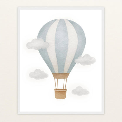 Heißluftballon Poster mit Holzrahmen von tinylearner