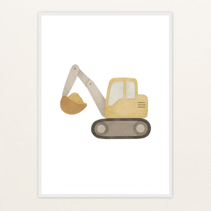 Bagger Poster mit Holzrahmen von tinylearner