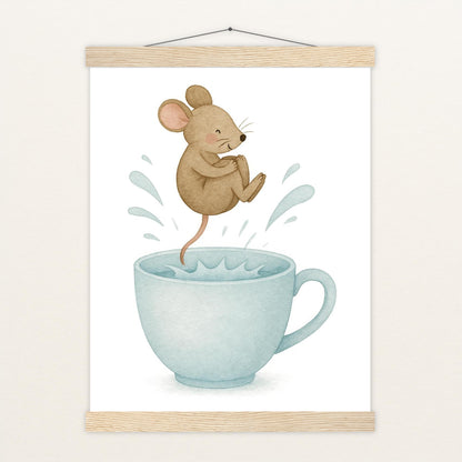 Mimi die Maus - Motiv: "Pool" Poster mit Leisten von tinylearner