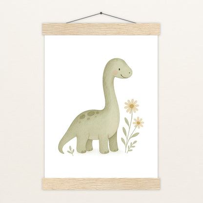 Dinosaurier Brachiosaurus Poster mit Leisten von tinylearner