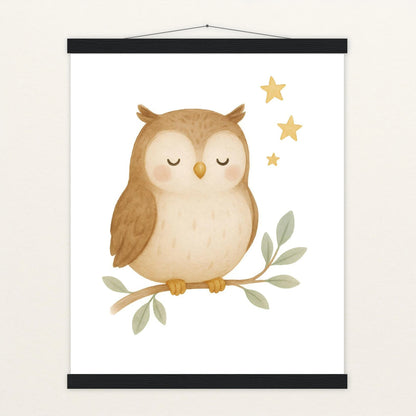 Emmi die Eule Poster mit Leisten von tinylearner